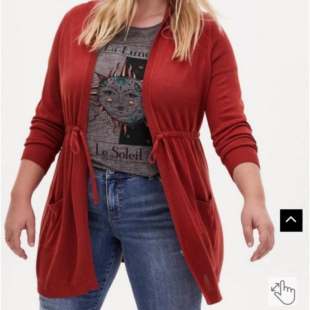 Torrid size 3 Anorak Hooded Cinch waist Sweater - color Rust